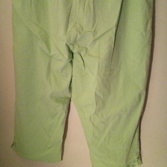 Denim & Co Capri Pants Women 3X Pull On Elastic Pockets Green - Picture 14 of 14